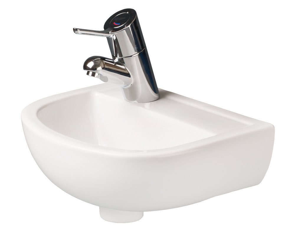 Chartham 380 Wall Hung Basin with left hand lever action tap