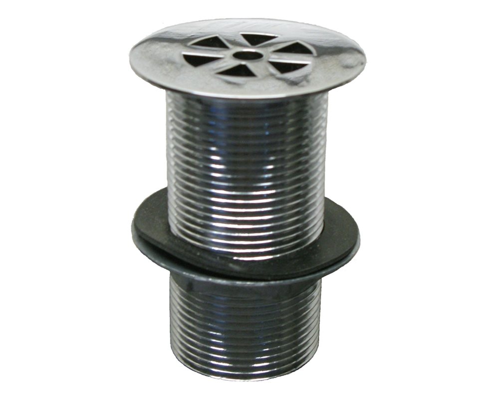 Chrome strainer waste for use within basin.