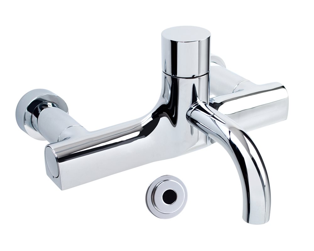 Stainless steel healthcare wall mounted tap with sensor wave operation and removeable spout