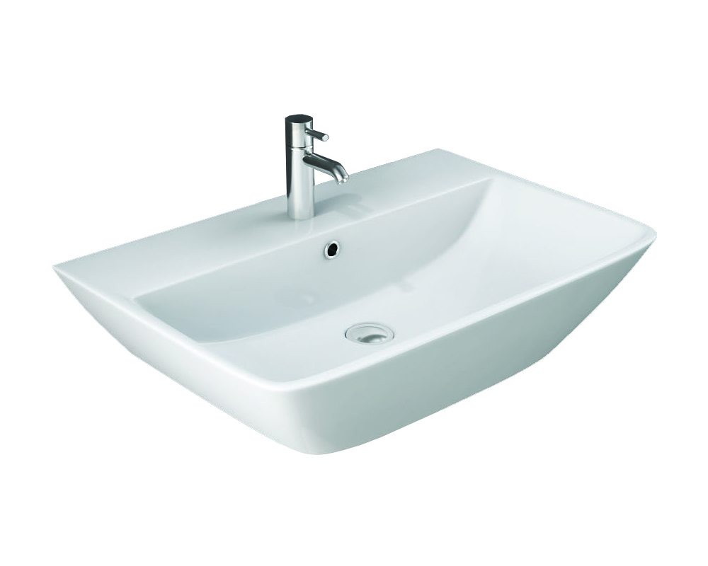 Langley 500 Wall Hung Basin with centre tap hole on white background