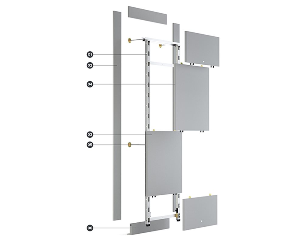 Ezeeduct Duct panels with lift off access panels annotated on a white background