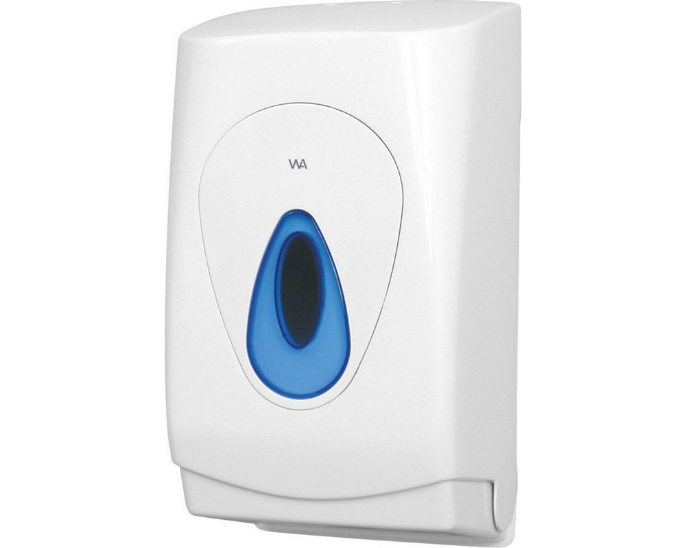White Lockable Toilet Tissue Dispenser on white background