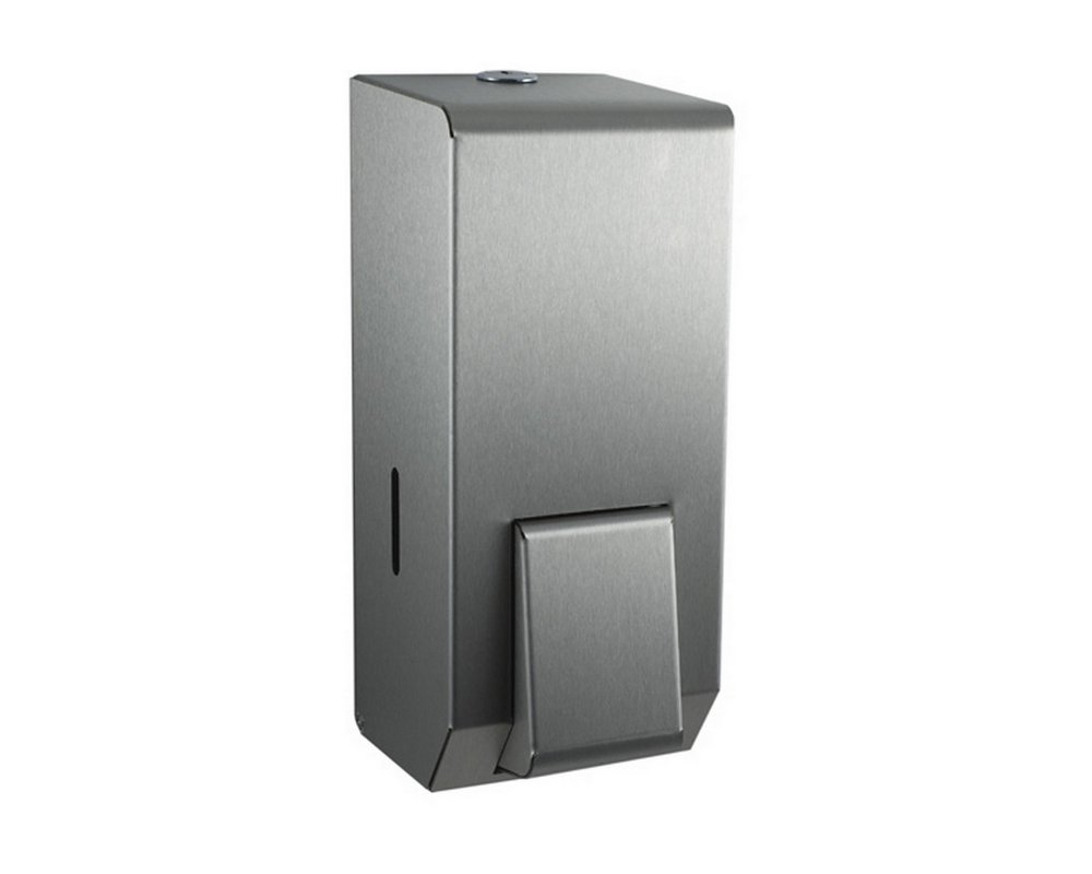Lockable Stainless Steel liquid soap dispenser on a white background.