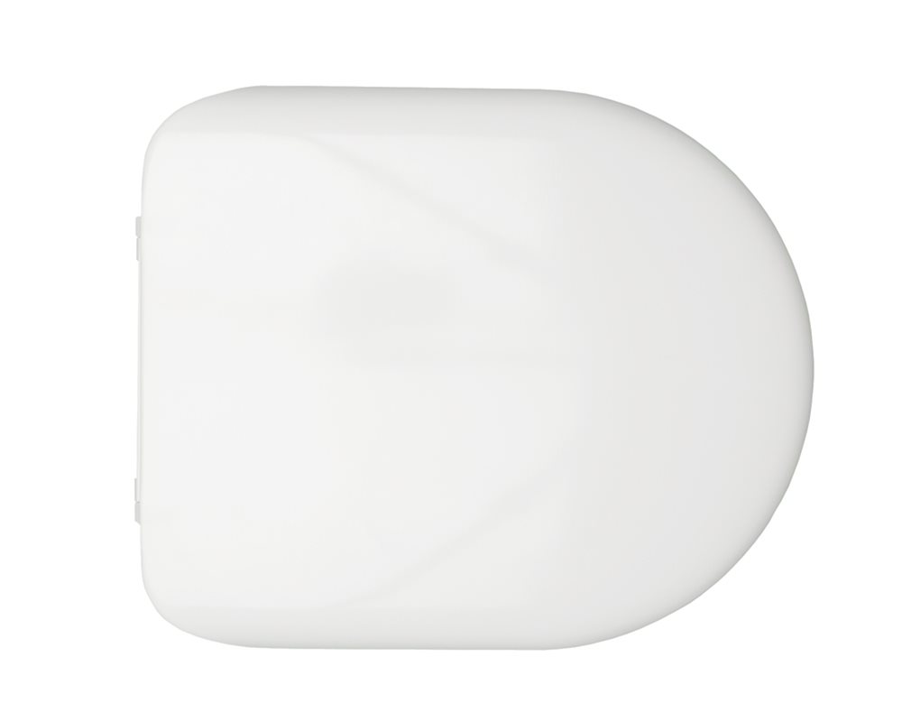 Chartham soft close white toilet seat and cover on a white background