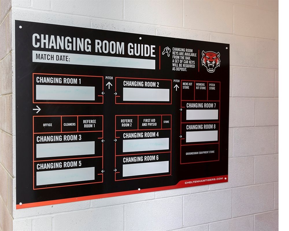Cheltenham Tigers sports changing room guide 