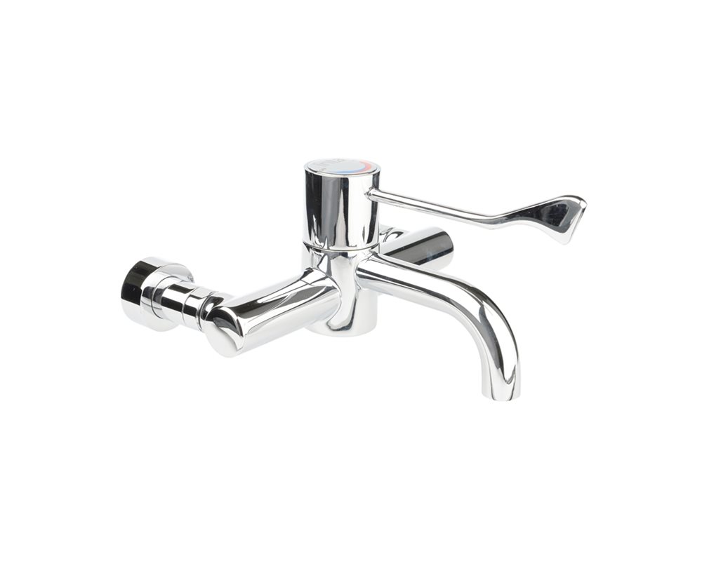SanCeram clinical healthcare lever tap in chrome finish on white background