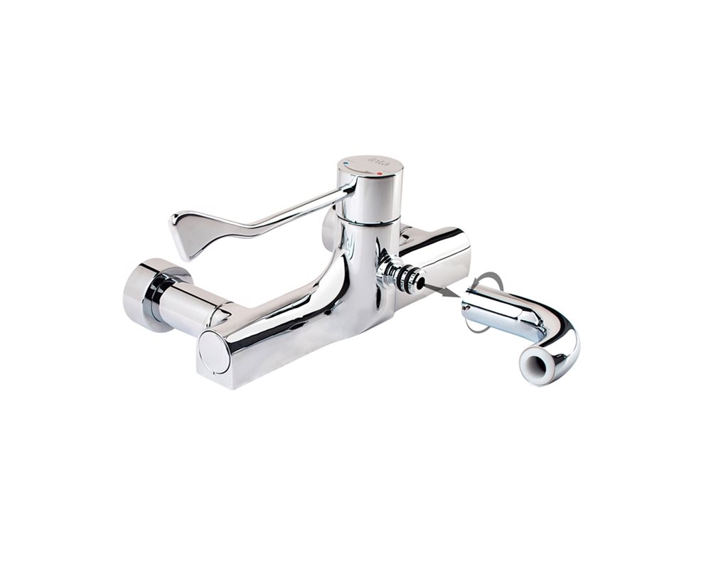 SanCeram Healthcare Lever Tap with Removable Spout in Chrome finish on white background