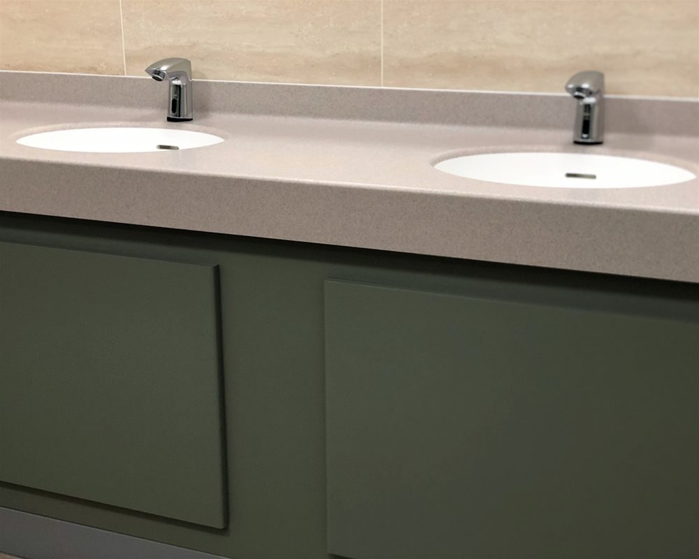 Bushboard Washrooms | Vanity Unit | Sage Green Colour