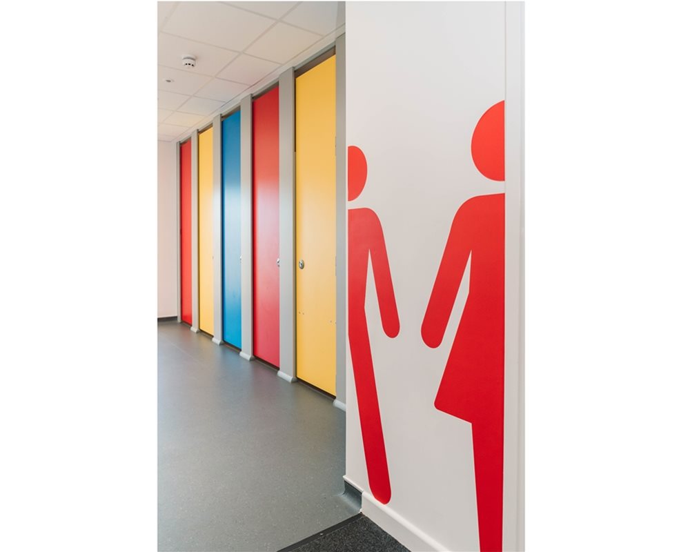 Bushboard Washrooms | HiZone full height school toilet cubicles 