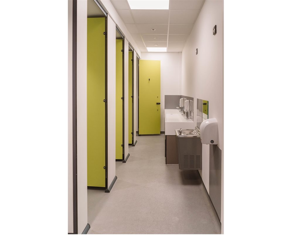 Bushboard Washrooms | HiZone toilet cubicles | Zest green 