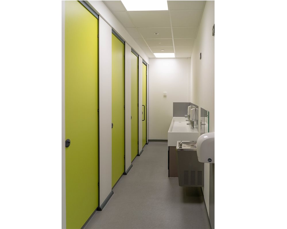 Bushboard Washrooms | HiZone toilet cubicles | Zest green 
