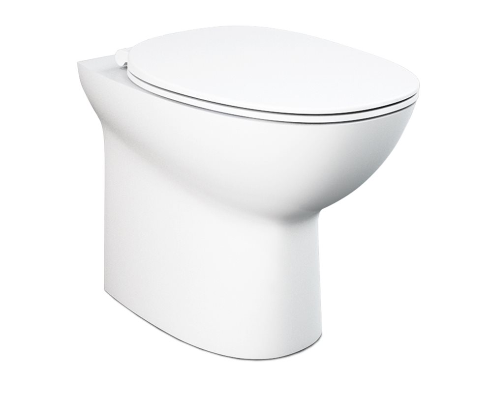 White ceramic back to wall WC on white background