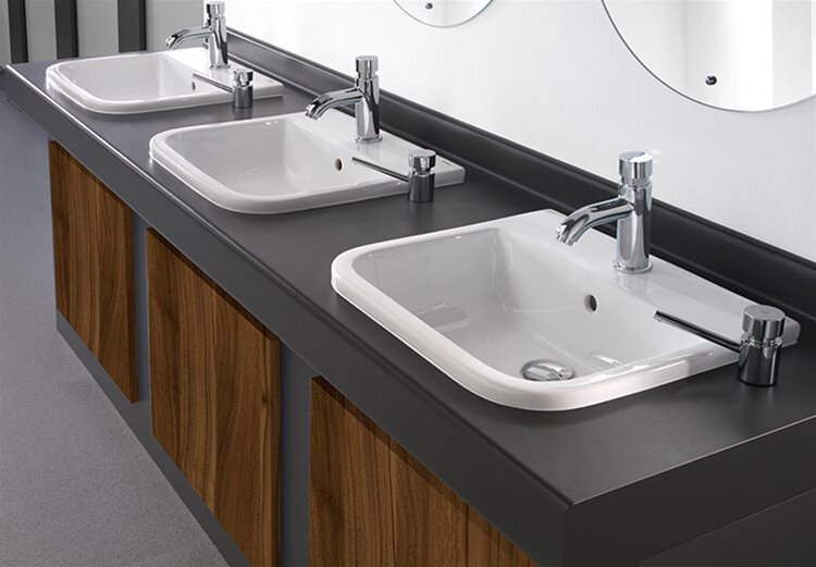 Commercial Washroom Counter Top Vanity Unit
